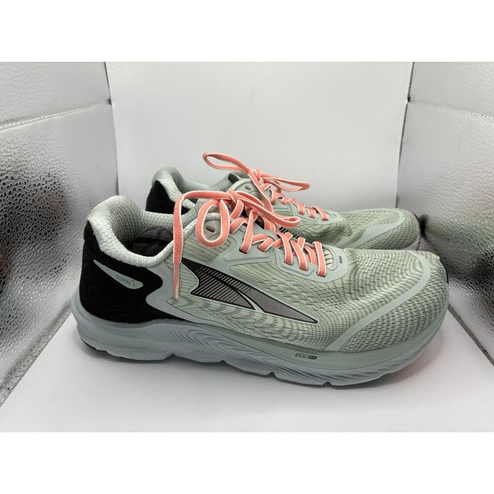 Altra Torin 5 Women 7.5 Sage Green Coral EGO Max Zero Drop Running Shoe Toe Box